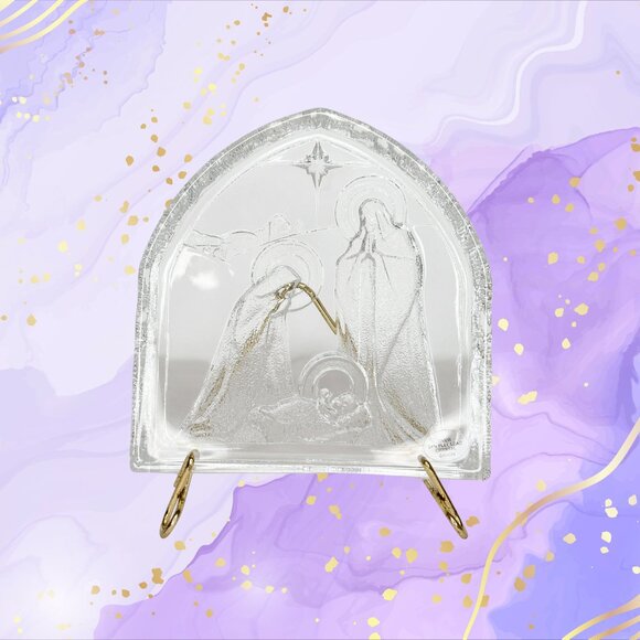 Vintage Avon Holy Nights Reflections Crystal Nativity Scene - Picture 1 of 8